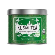 картинка Зеленый чай Kusmi Tea Spearmint Green (Зеленый чай с мятой) банка (100 гр) интернет магазин являющийся официальным дистрибьютором в России 