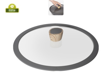 картинка Стеклянная крышка с силиконовым ободом 24 см, Nadoba, серия Mineralica от интернет магазина