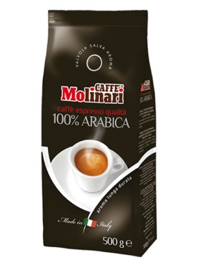 картинка Кофе Molinari 100% Arabica, зерновой (500 гр) от интернет магазина
